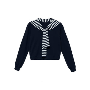 Striped Knitted Shawl Top