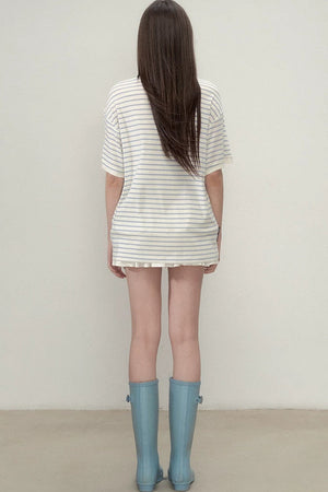 Striped Letter Print Top