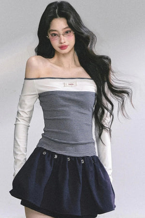 Striped Long-Sleeved Top