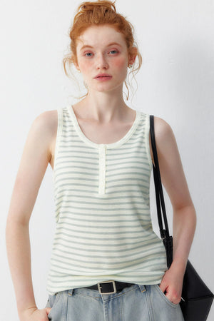 Striped Lyocell Tank Top