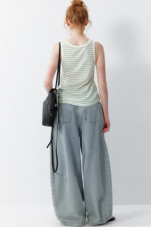 Striped Lyocell Tank Top