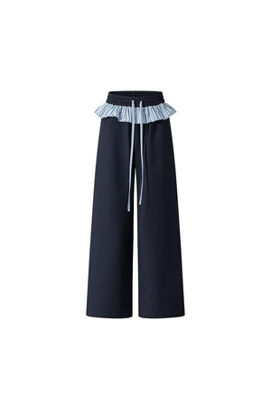 Striped Off-Shoulder Long Sleeve Tube Top and Wide Leg Pants Set