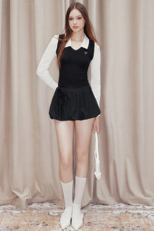 Striped Panelled Shirt & Skirt Set-Up