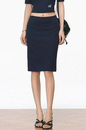 Striped Patchwork Knitted Top and Skirt Set-Up