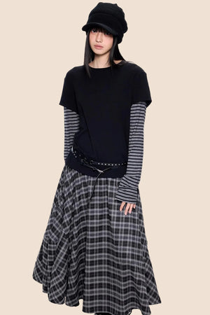 Striped Patchwork Retro Top