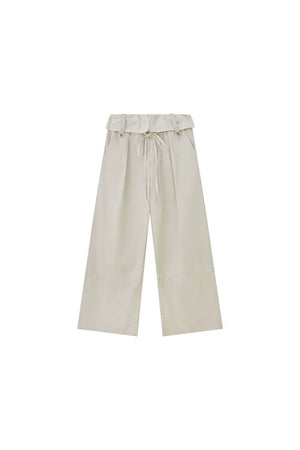 Striped Patchwork Straight-Leg Pants