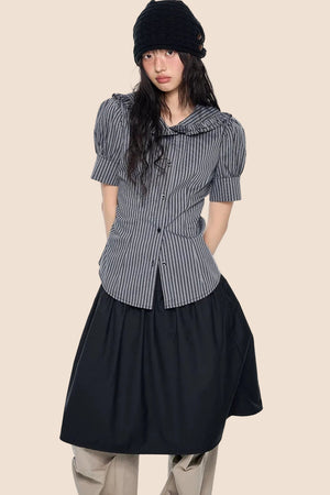 Striped Puff Sleeve Shirt