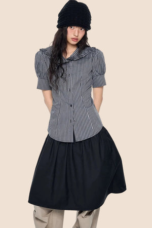 Striped Puff Sleeve Shirt