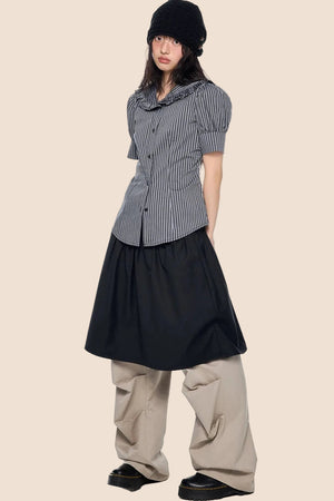 Striped Puff Sleeve Shirt