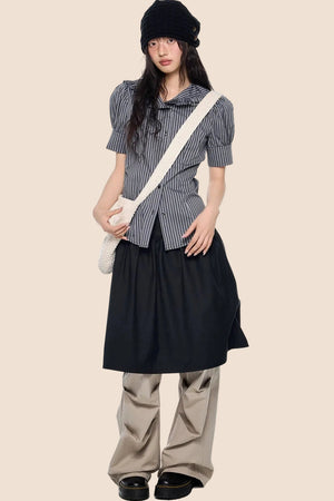 Striped Puff Sleeve Shirt