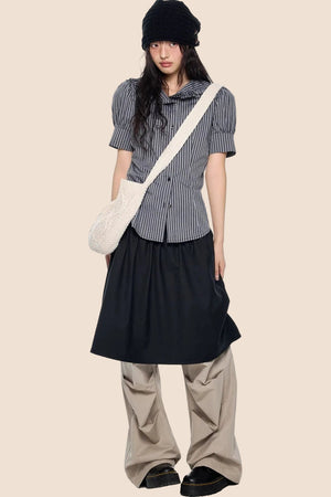Striped Puff Sleeve Shirt