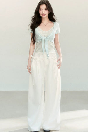Striped Tencel Knit Camisole Set