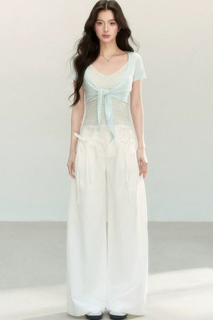 Striped Tencel Knit Camisole Set
