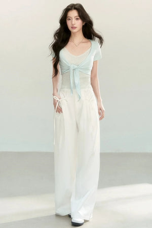 Striped Tencel Knit Camisole Set
