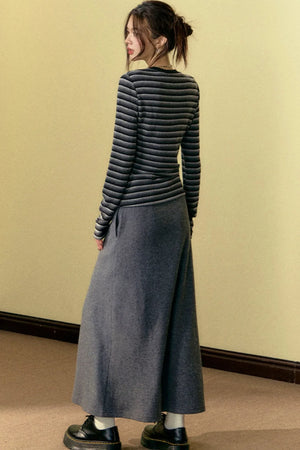 Striped Versatile Long Sleeve Shirt