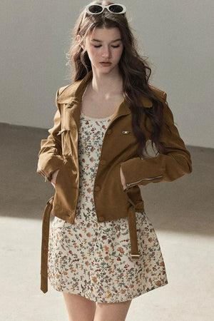 Style PU Suede Short Jacket