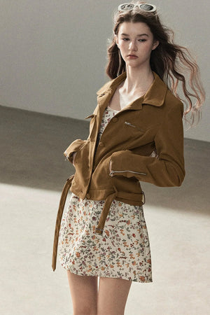 Style PU Suede Short Jacket