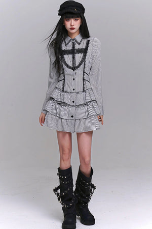 Subculture Stripe Shirt Dress