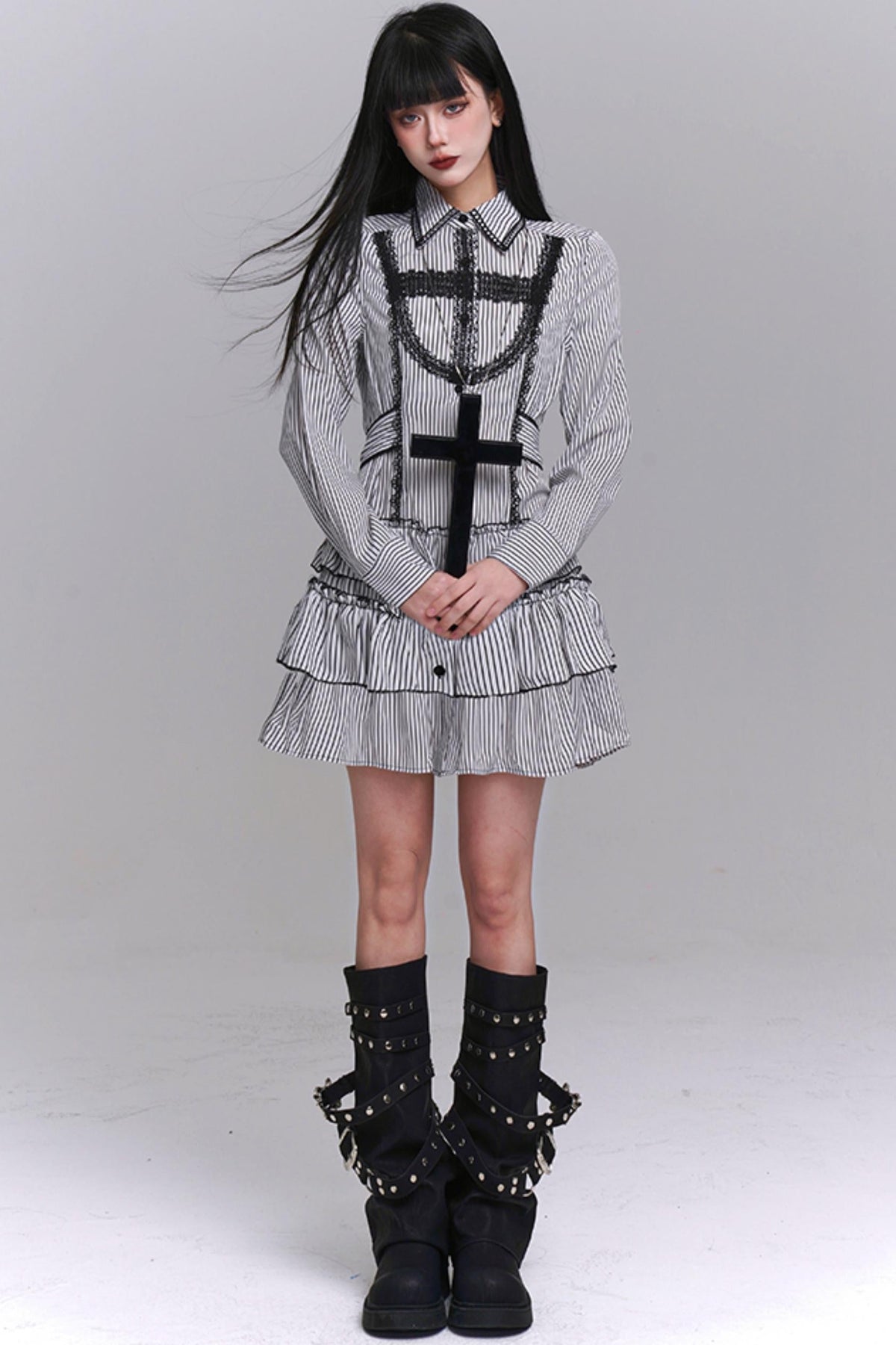Subculture Stripe Shirt Dress