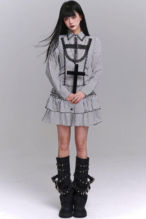 Subculture Stripe Shirt Dress