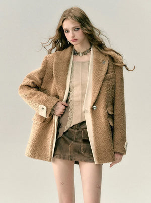 Suit collar wool coat