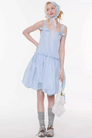 Summer Blue Bow-Tie Dress