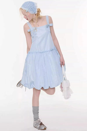 Summer Blue Bow-Tie Dress