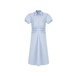 Summer Chic Pleated Bubble Sleeve Dress