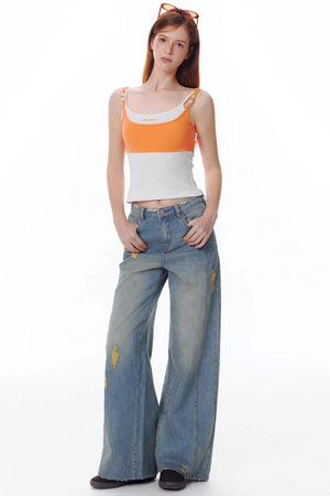 Summer Colorblock Beaded Tank