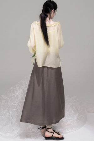 Summer Floral A-Line Skirt