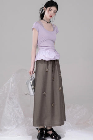 Summer Floral A-Line Skirt