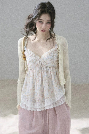 Summer Floral Lace Top