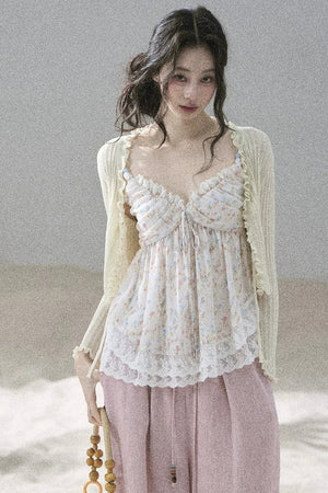 Summer Floral Lace Top