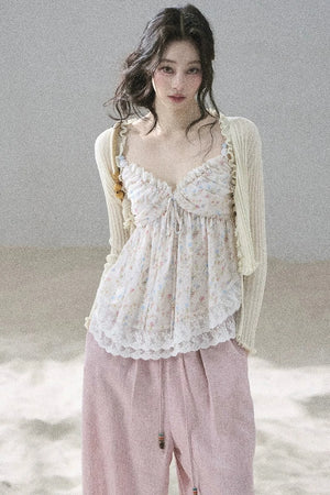 Summer Floral Lace Top