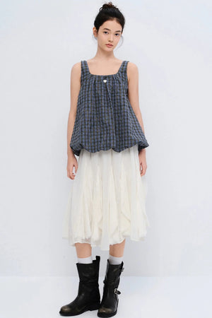 Summer Glow Plaid Bud Top