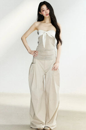Summer High-Waisted Wide-Leg Pants