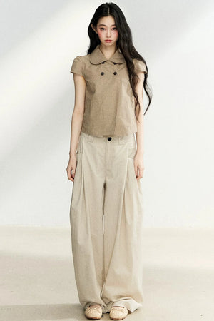 Summer High-Waisted Wide-Leg Pants