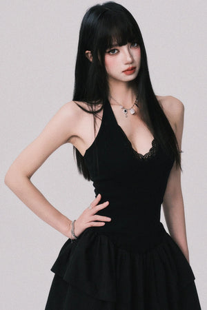 Summer Lace Black Dress