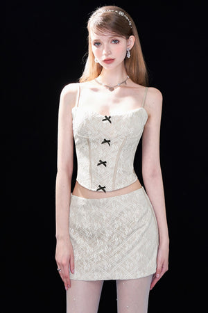 Summer Lace Halter Skirt Set-Up