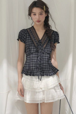Summer Lace V-Neck Blouse