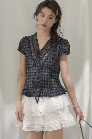 Summer Lace V-Neck Blouse