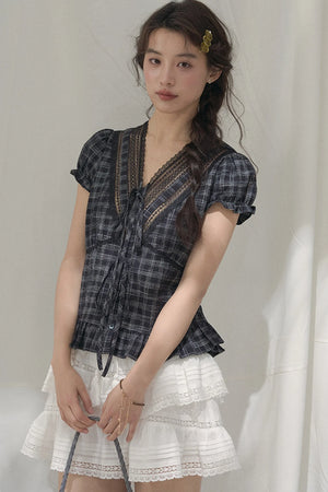 Summer Lace V-Neck Blouse