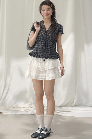 Summer Lace V-Neck Blouse
