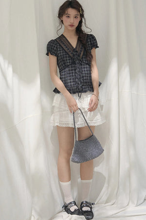 Summer Lace V-Neck Blouse