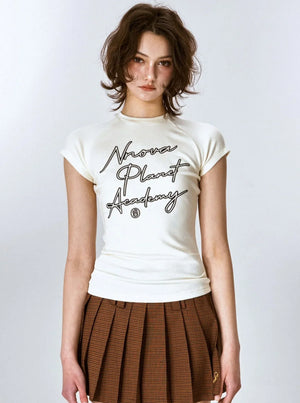 Summer New Raglan Letter Top