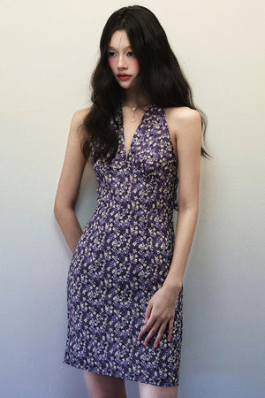 Summer Purple Floral Dress