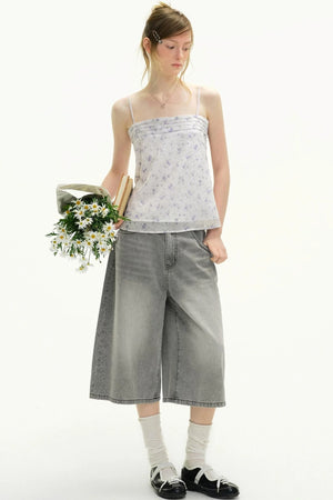 Summer Rhinestone Cropped Jeans