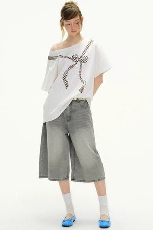Summer Rhinestone Cropped Jeans