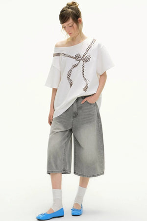 Summer Rhinestone Cropped Jeans