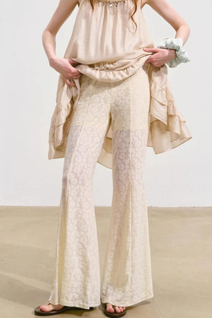 Summer Ruffle Lace And Pants Set-Up